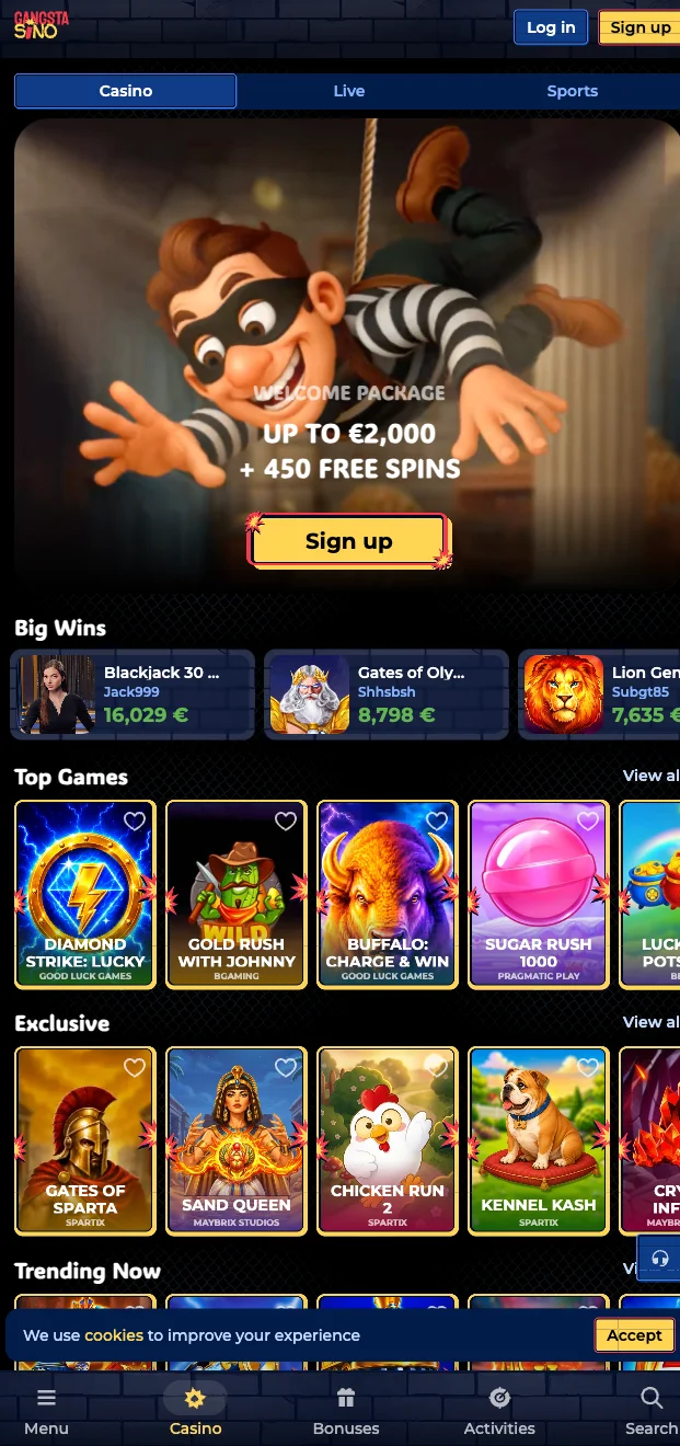 Die Gangstasino Casino App